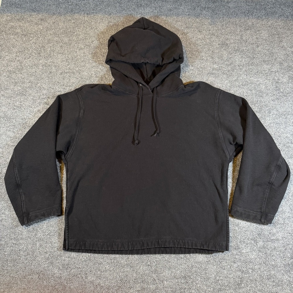 Uniqlo Black Oversized Pullover Hoodie 100% Cotton Medium